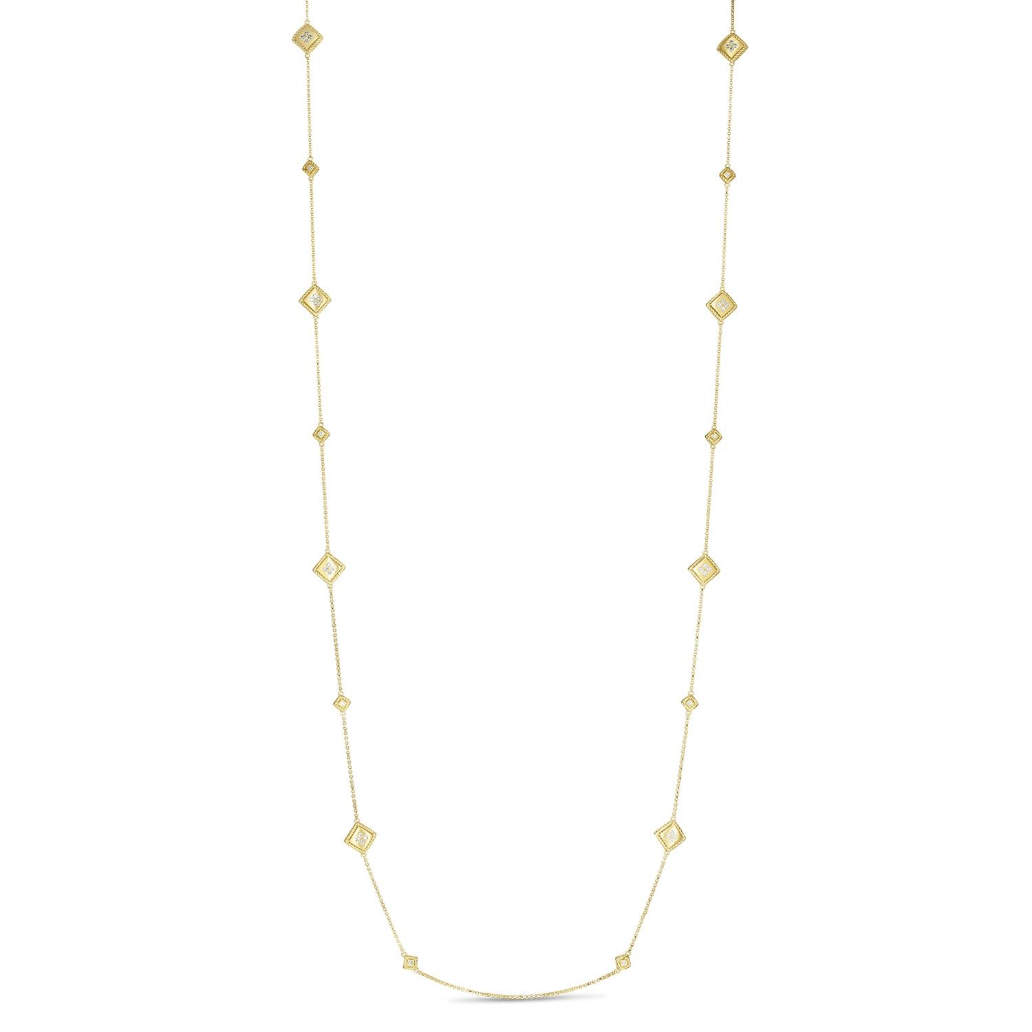 Roberto Coin 18k Yellow Gold Palazzo Ducale Diamond Station Necklace, 35"