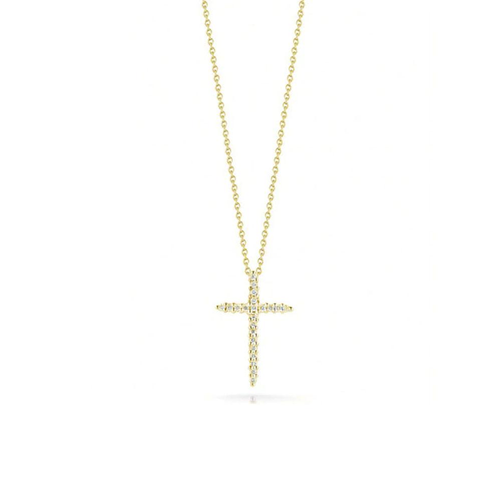 Roberto Coin 18K Sliver  Diamond Cross Necklace