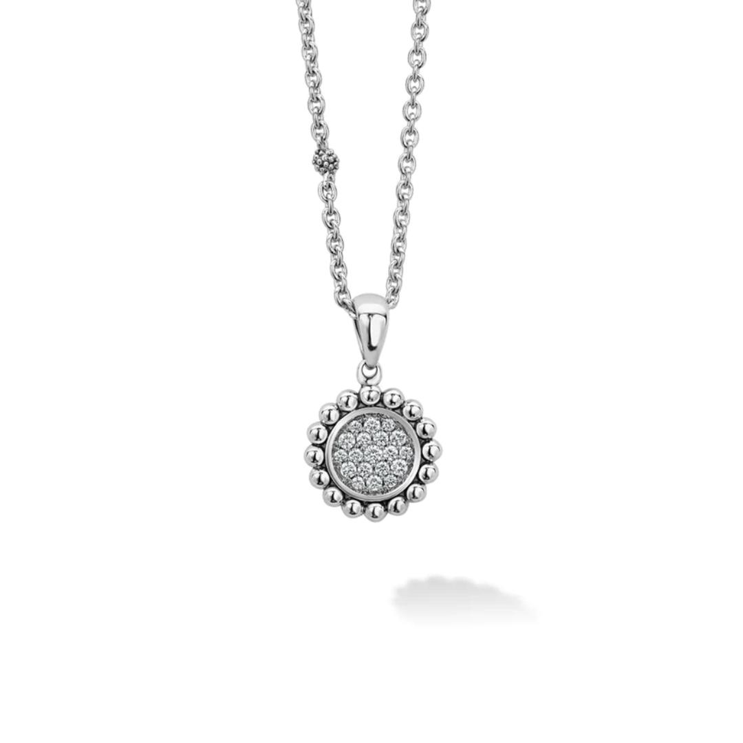 Lagos Caviar Spark Diamond Pendant Necklace