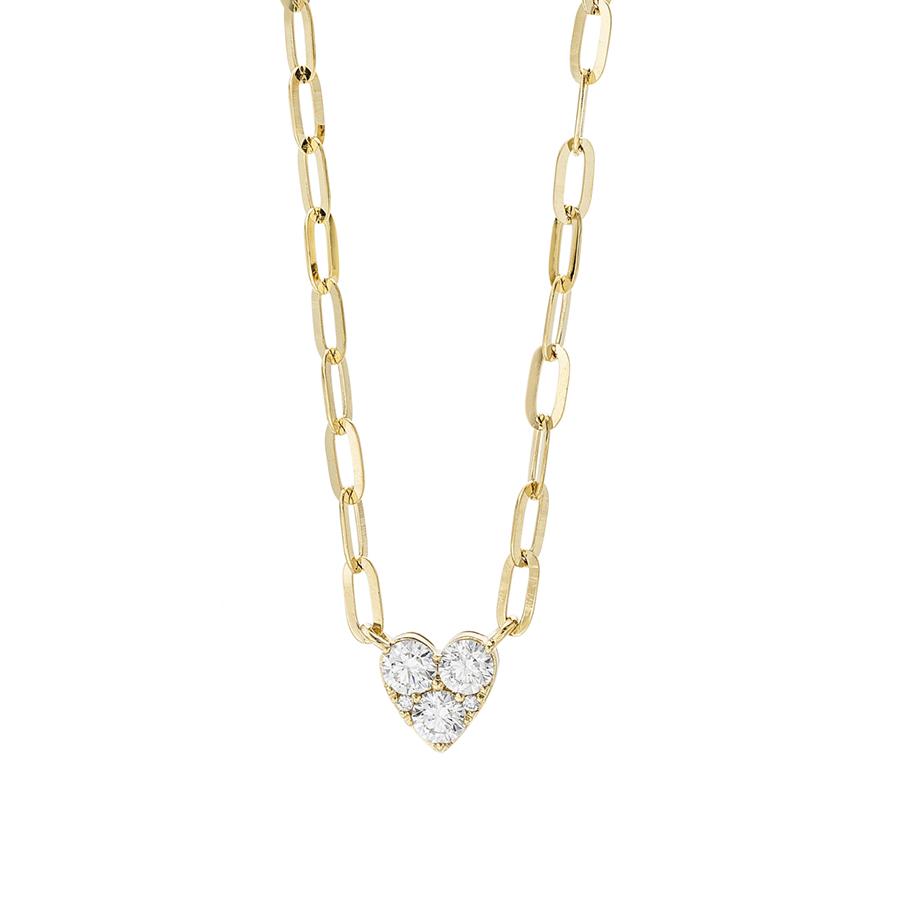 Diamond Heart Paperclip Necklace
