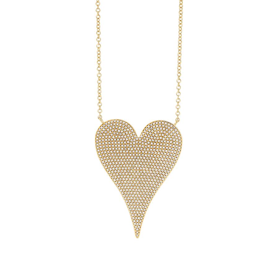 1.42 CTW Pave Diamond Heart Necklace