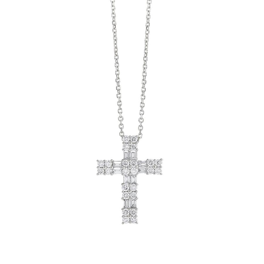 Baguette Diamond Cross Necklace
