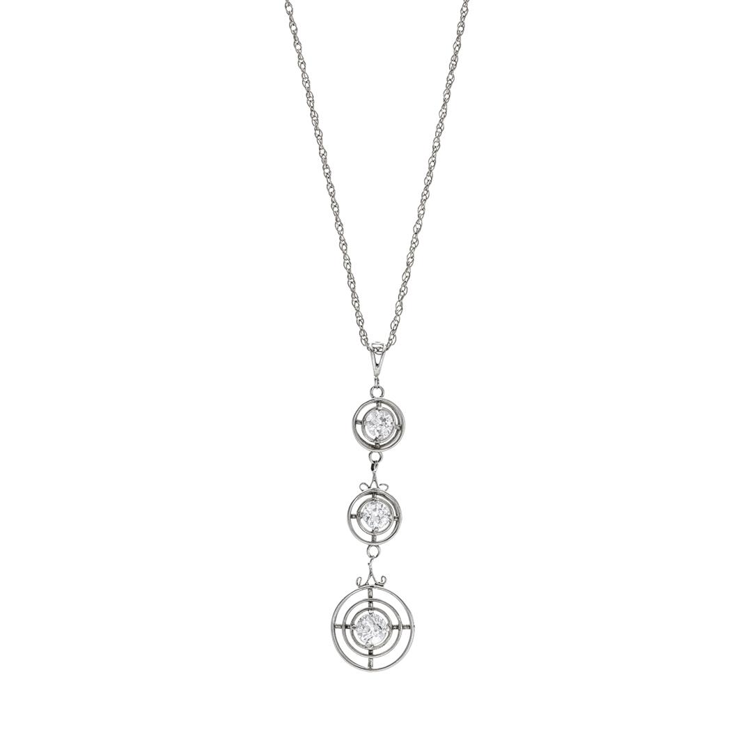Estate Collection Diamond Drop Pendant Necklace