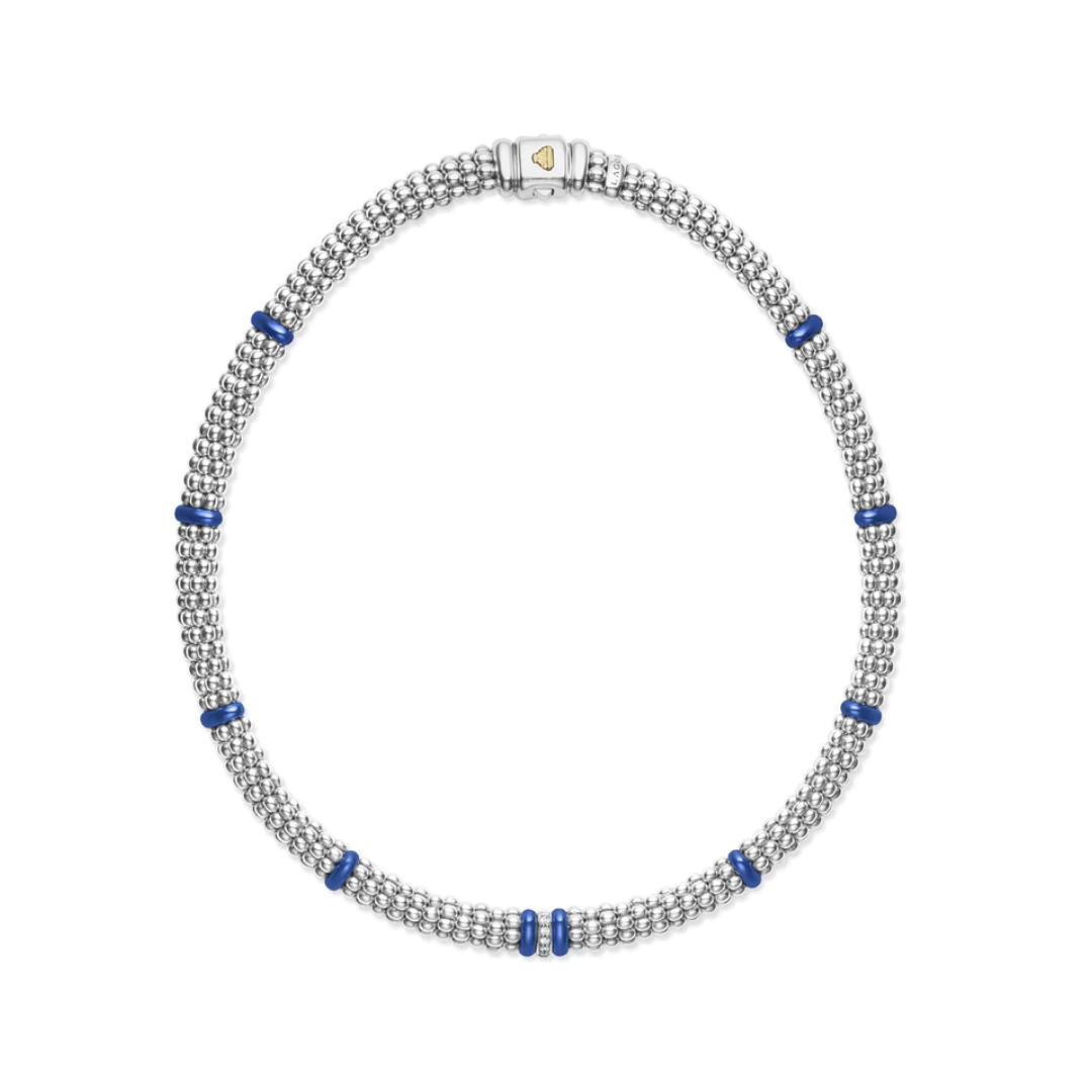 Lagos Blue Caviar Single Station Diamond Caviar Necklace