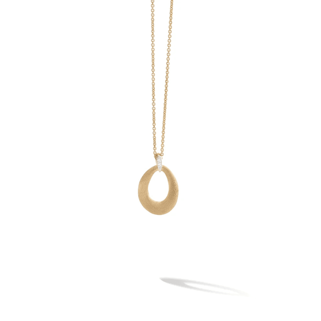 Marco Bicego Lucia Collection 18K Yellow Gold and Diamond Loop Pendant Necklace