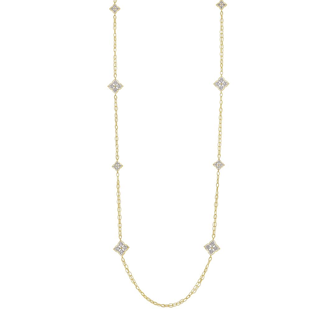 Diamond Clover Chain Link Necklace