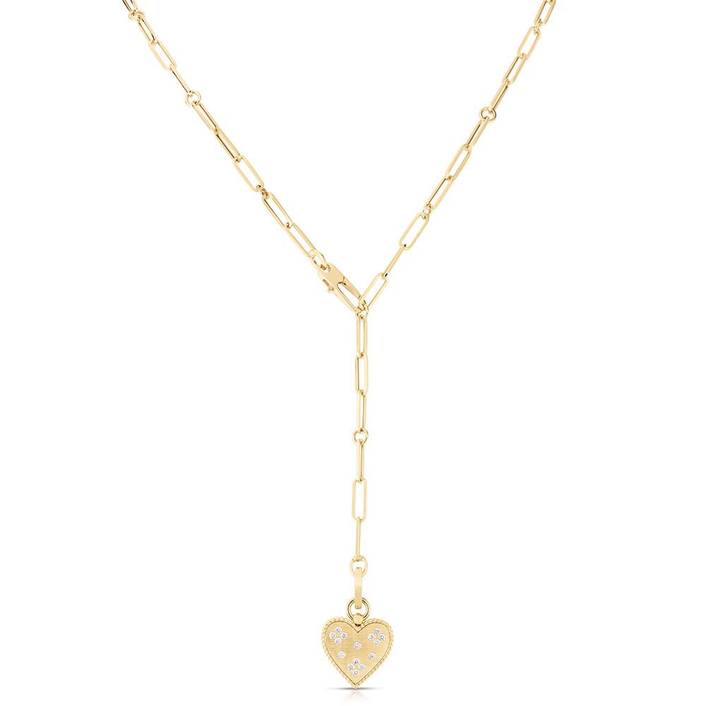Roberto Coin 18K Venetian Princess Small Diamond Heart Pendant Necklace