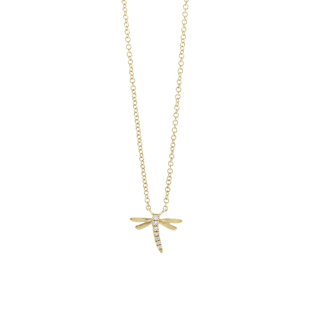 Pave Diamond Dragonfly Necklace