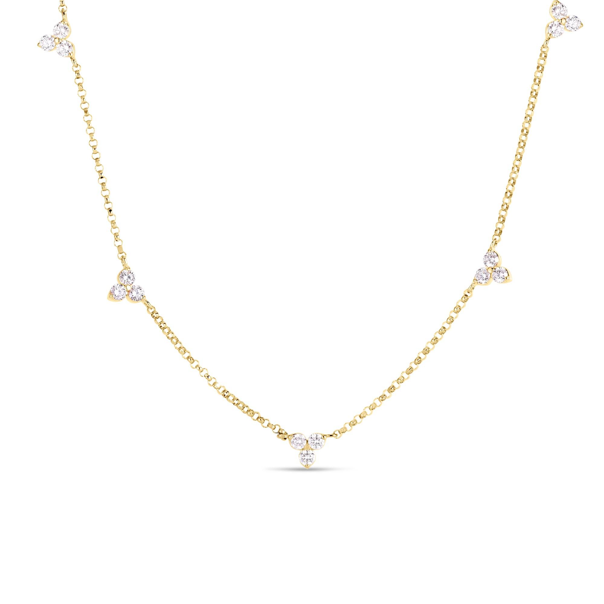 Roberto Coin Triangle Station Yellow Gold Necklace