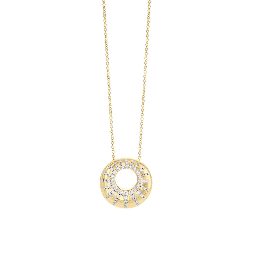 .55 CTW Diamond Sunburst Disc Necklace