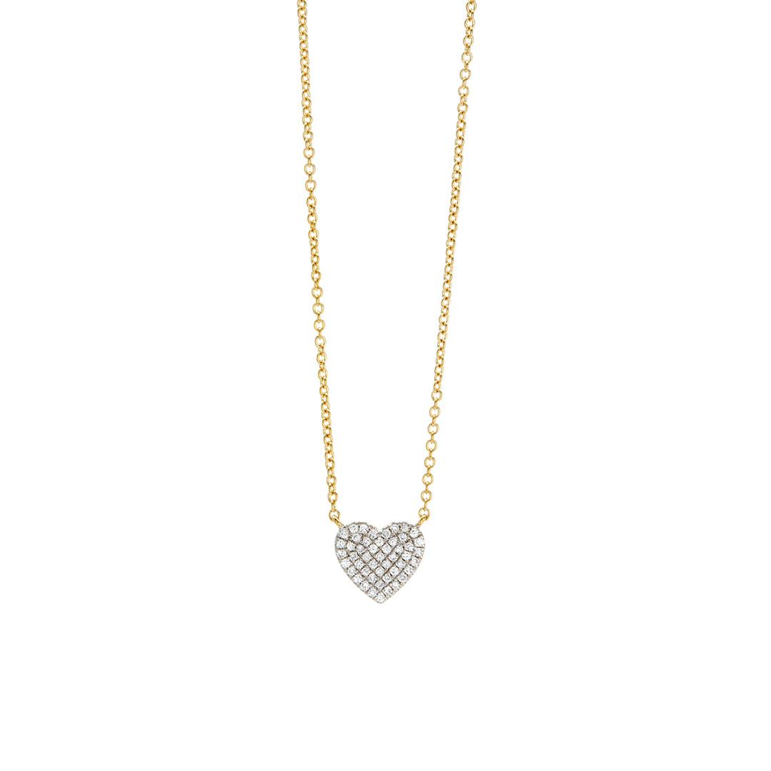 .15 CTW Pave Petite Heart Pendant Necklace