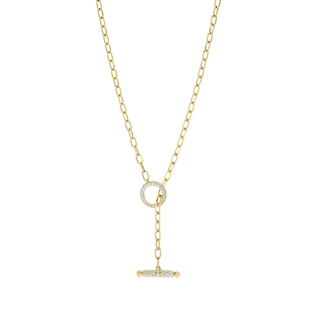 Penny Preville Diamond Toggle Cable Link Necklace
