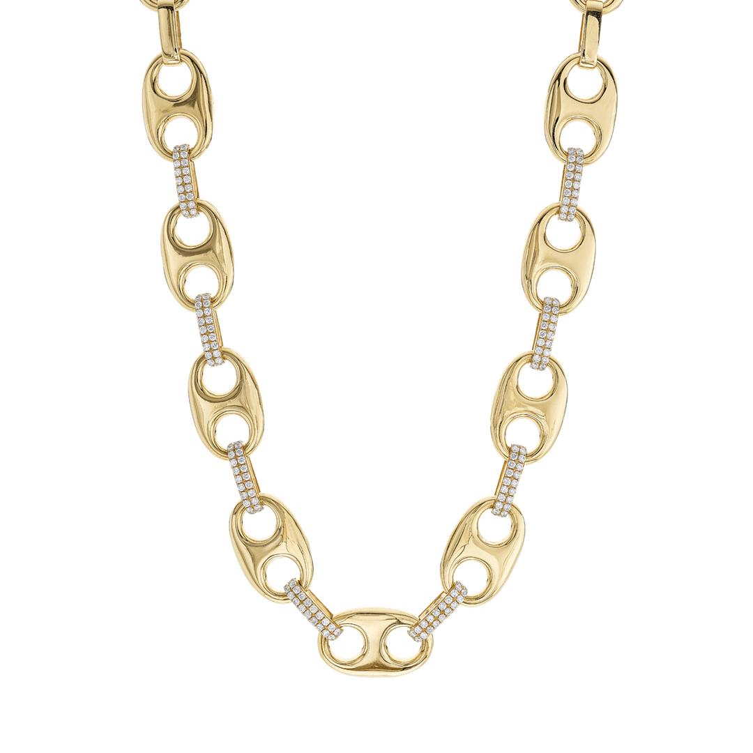 Mariner Link Necklace with Diamonds