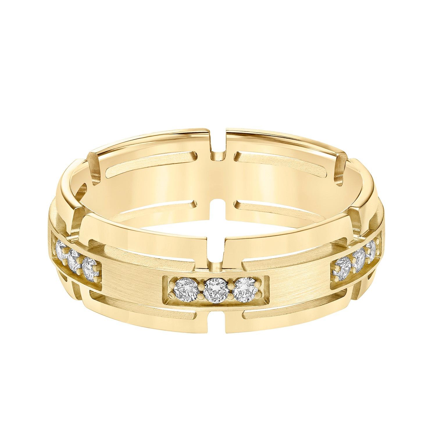 Gents Station Yellow Gold Wedding Band
