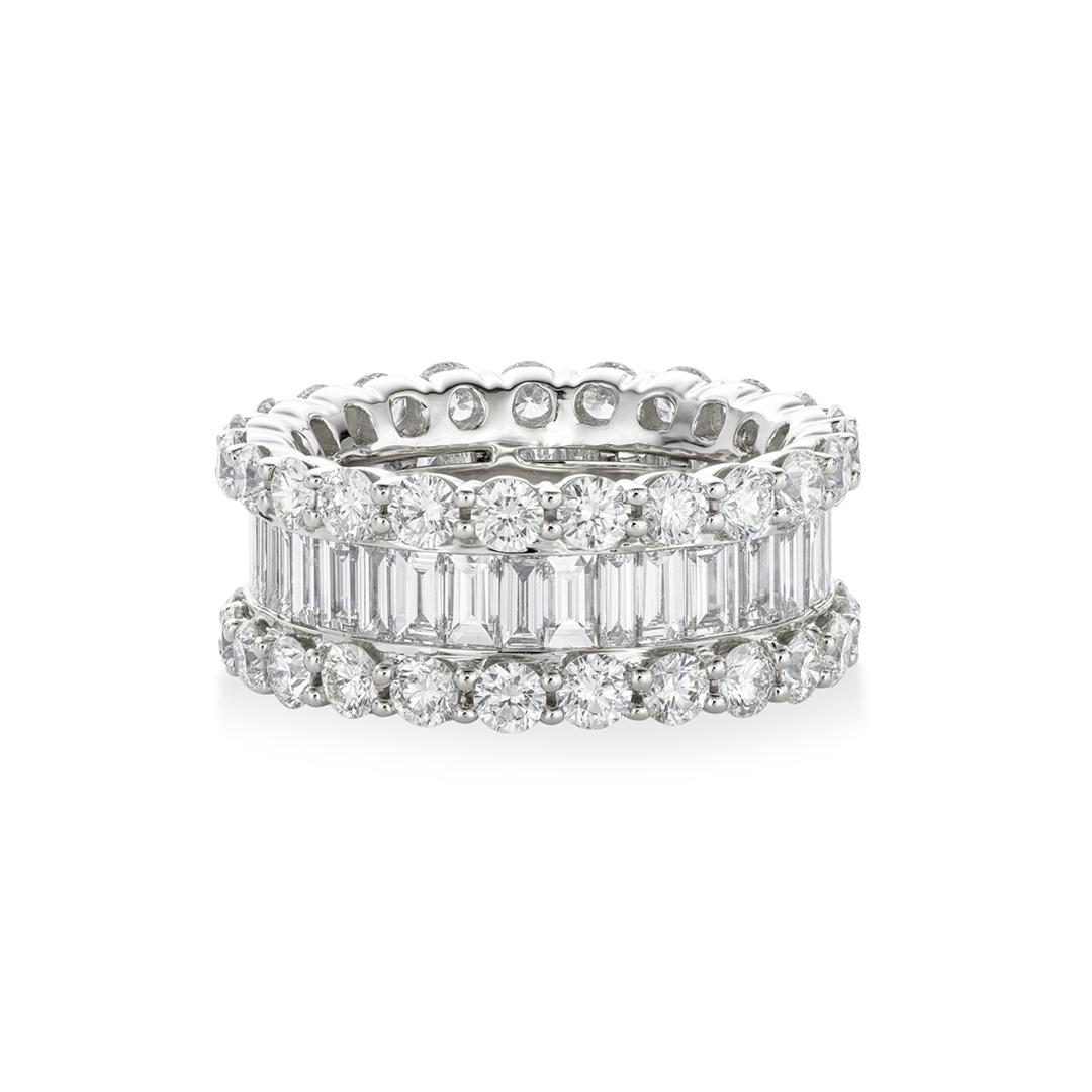 8.93 CTW Baguette and Round Diamond Eternity Band