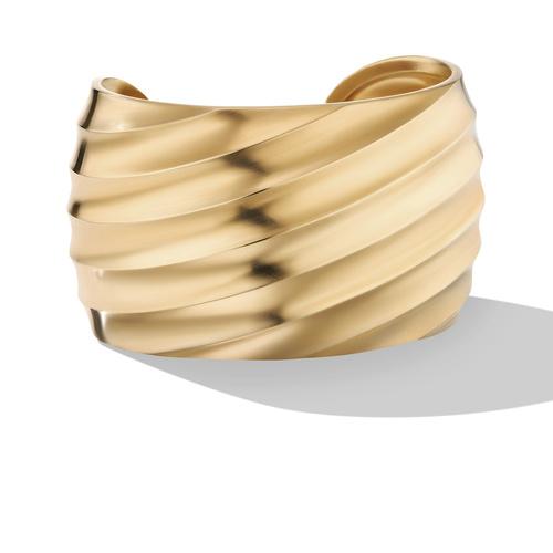 David Yurman Cable Edge Cuff Bracelet in Recycled 18K Yellow Gold, size medium