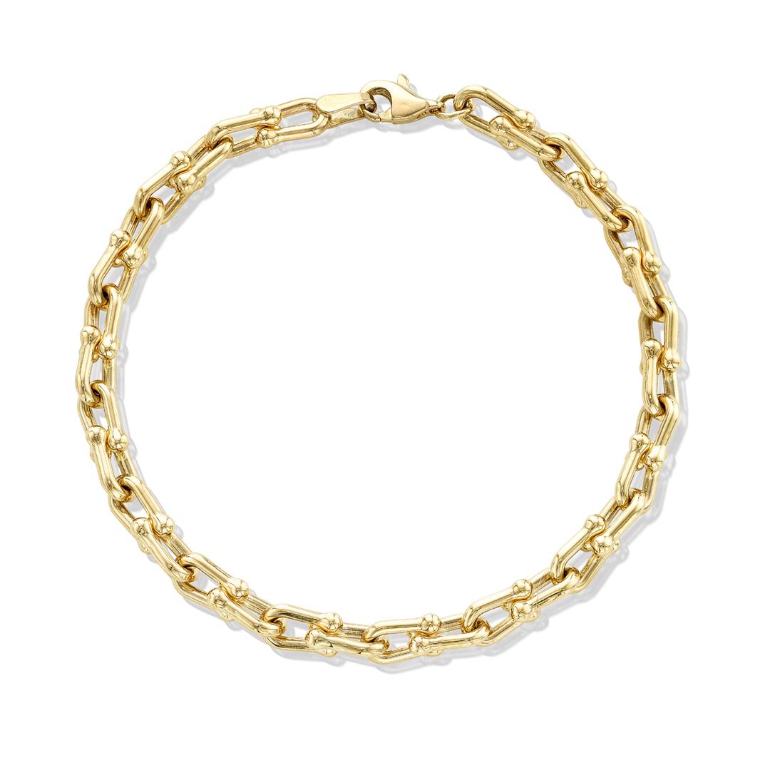 U-Shaped Yellow Gold Link Bracelet