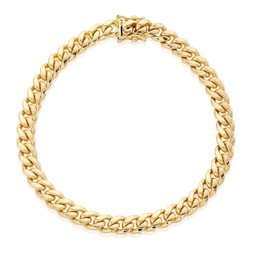 Gents Yellow Gold Curb Link Chain Bracelet