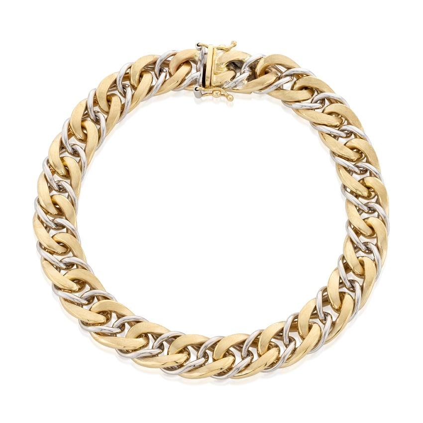 Yellow & White Gold 9mm Curb Link Bracelet