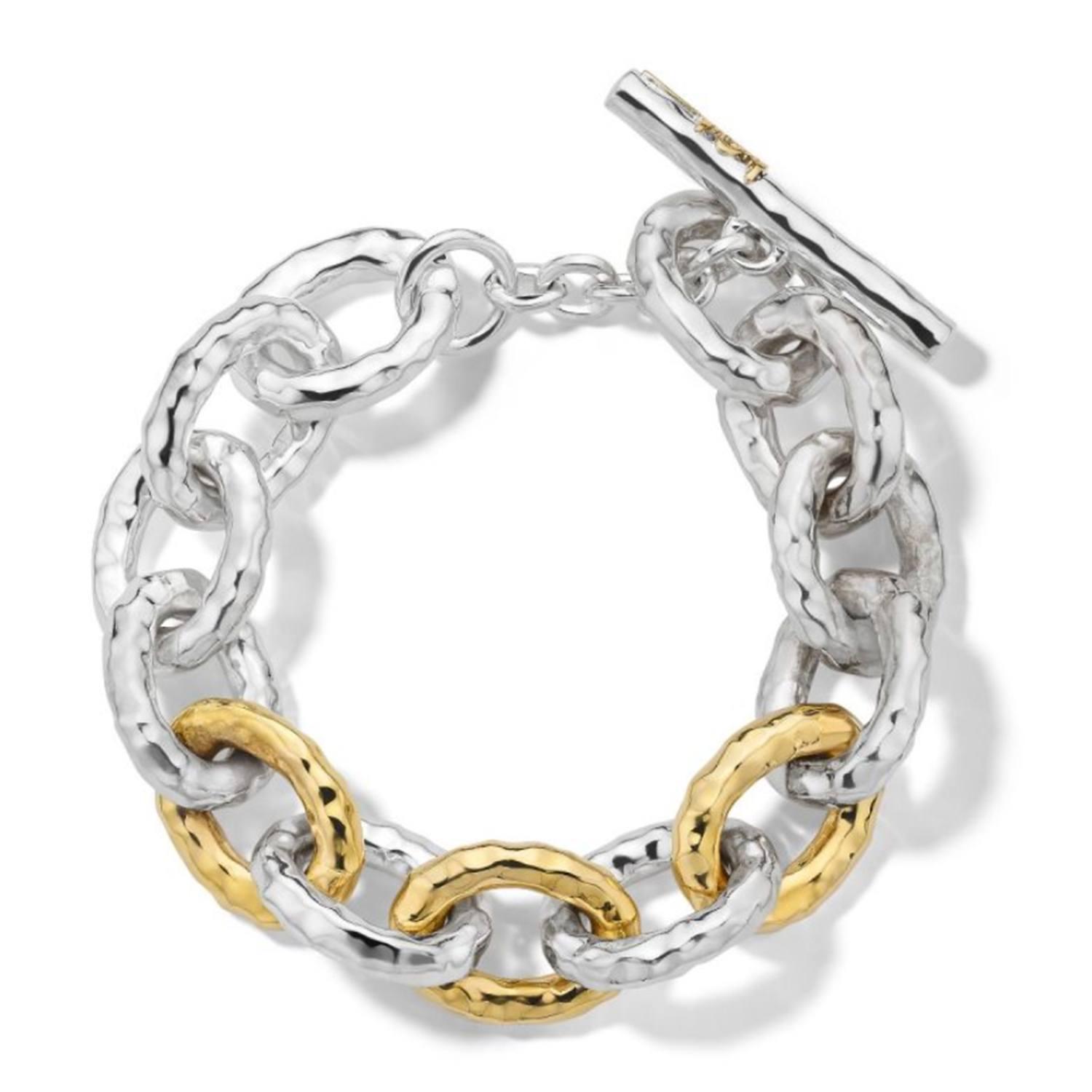 Ippolita Sterling Silver & Yellow Gold Chimera Oval Link Bracelet