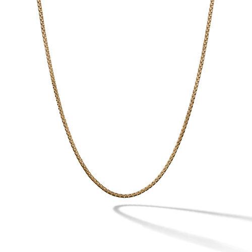 David Yurman Mens Hallow Box Chain Necklace in 18K Yellow Gold, 24"
