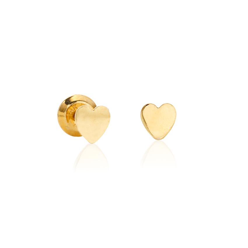 Child's 14k Yellow Gold Heart Earrings