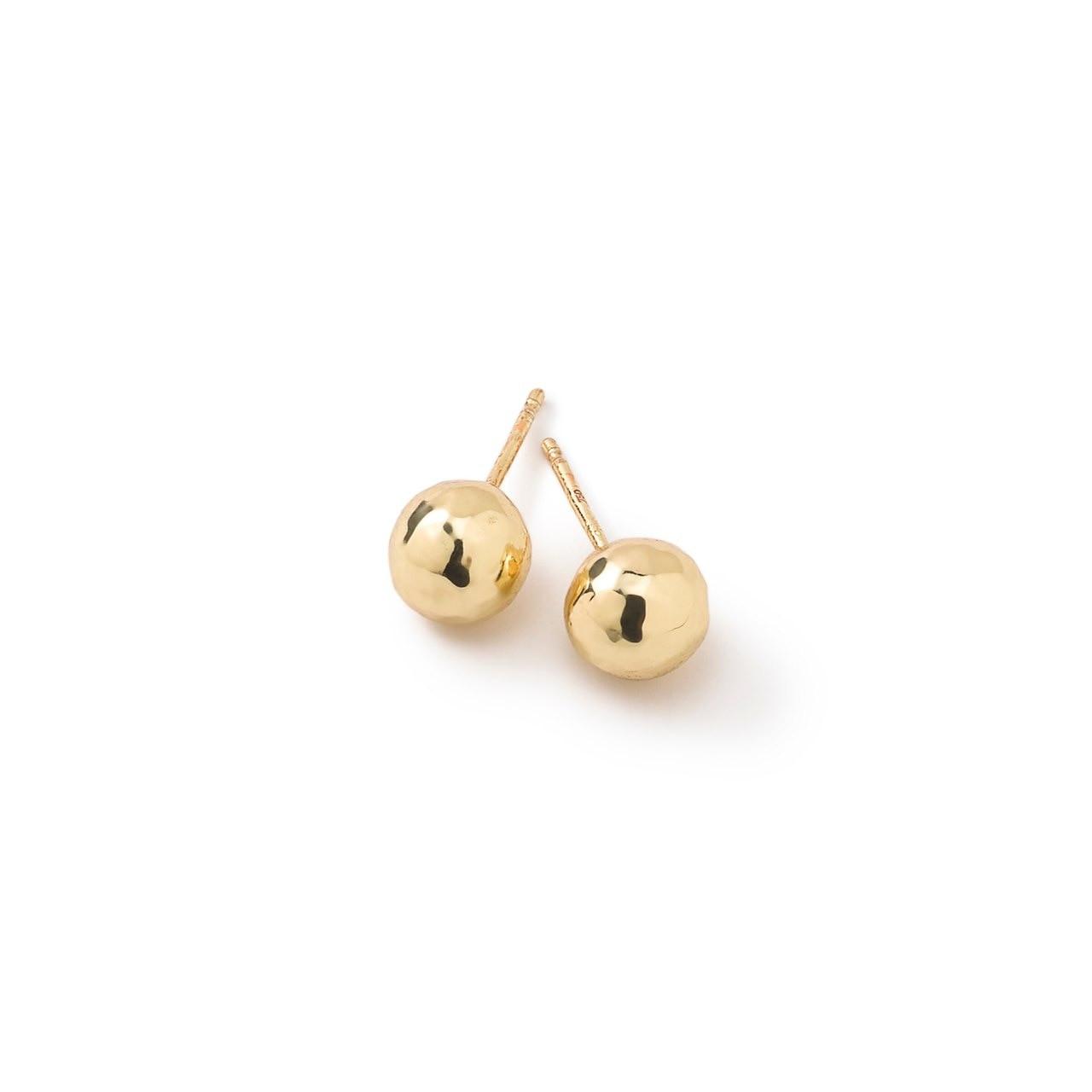 Ippolita Classico Small Hammered Ball Earrings in 18k Yellow Gold