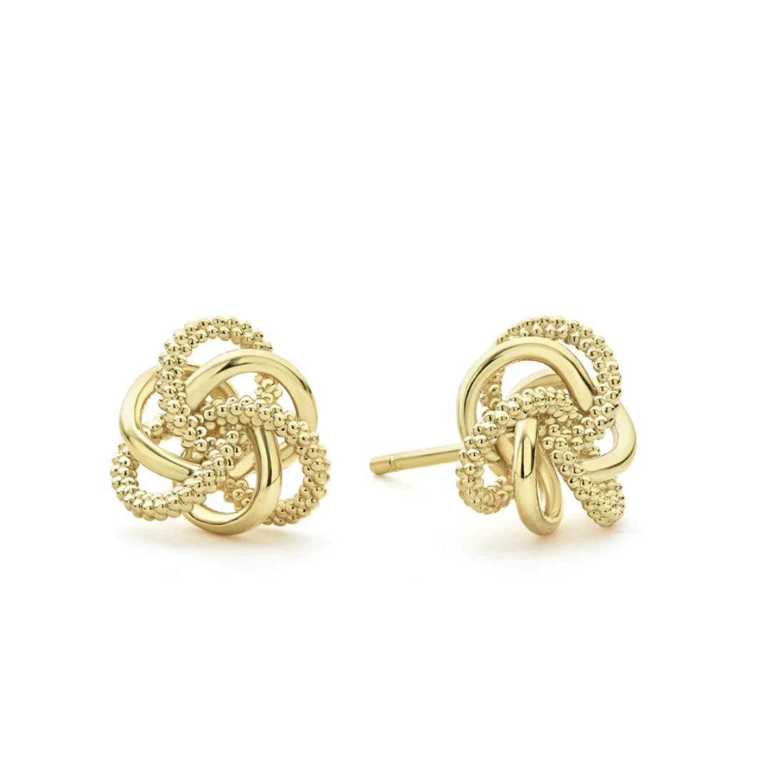 Lagos Love Knot Large Gold Stud Earrings