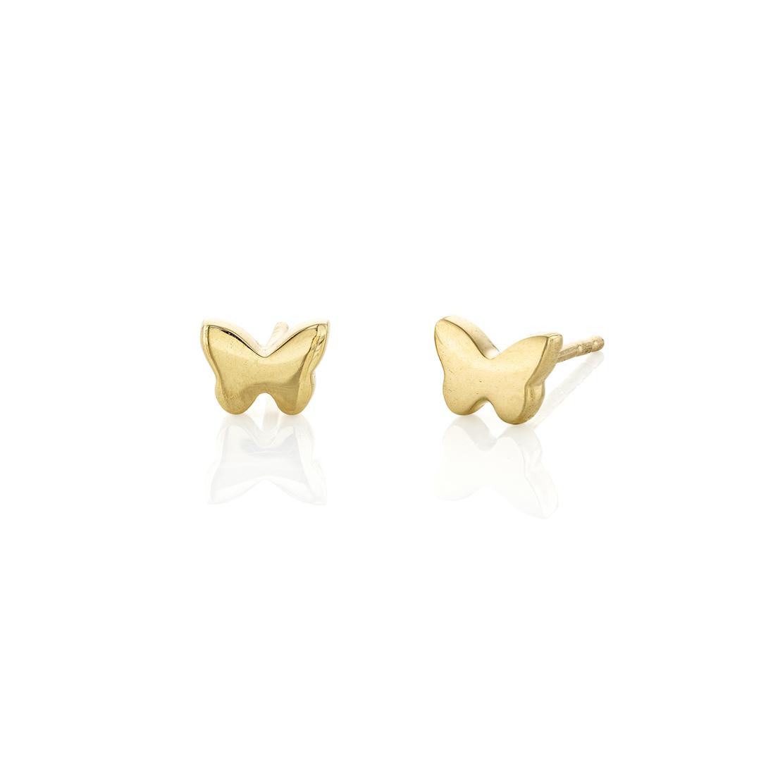 Child's 14k Yellow Gold Butterfly Earrings