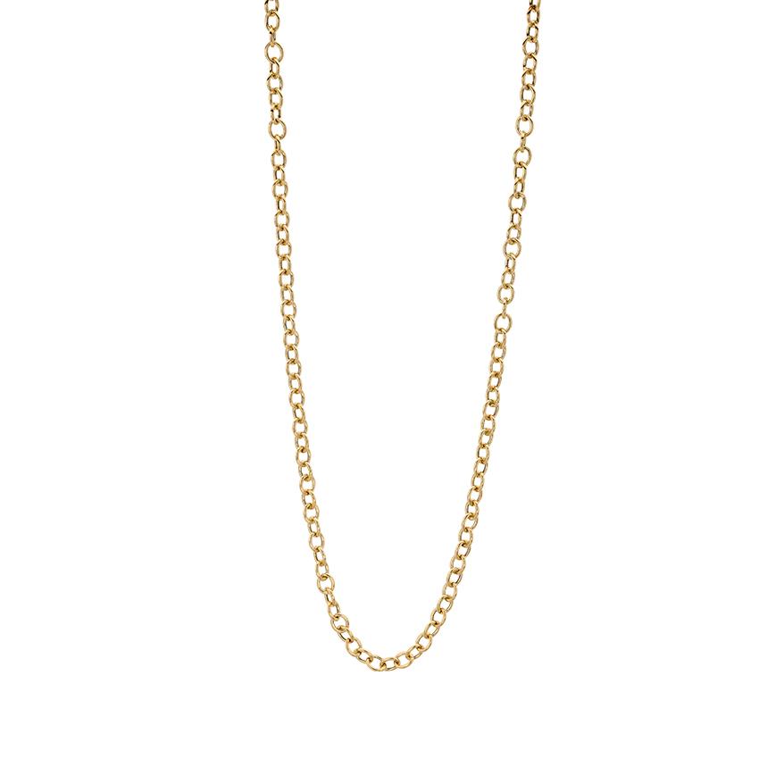 Yellow Gold 35.5 inch Oval Link Chain Necklace