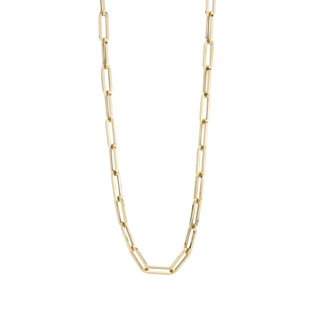 Large Yellow Gold Paperclip Necklace