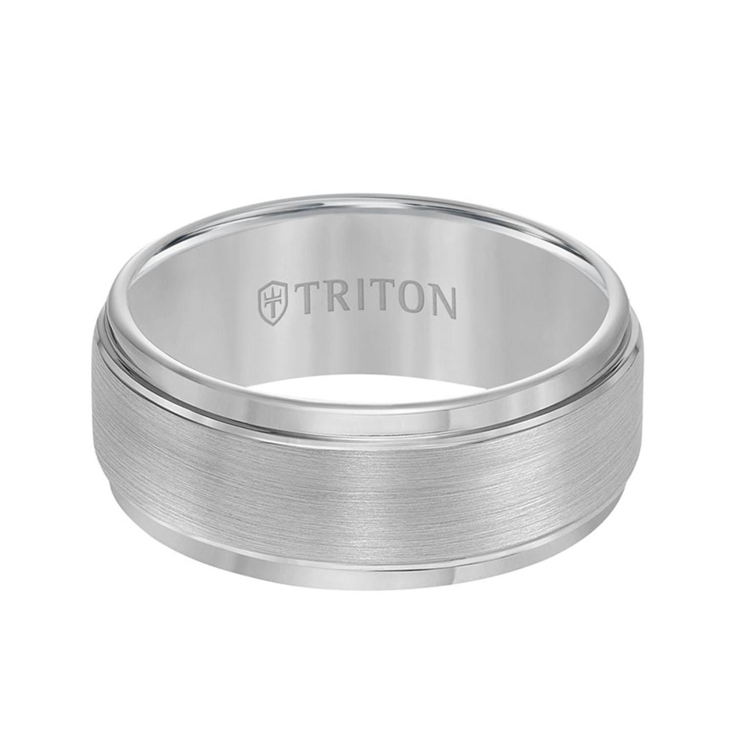 Triton 9mm Tungsten Band With Step Edge