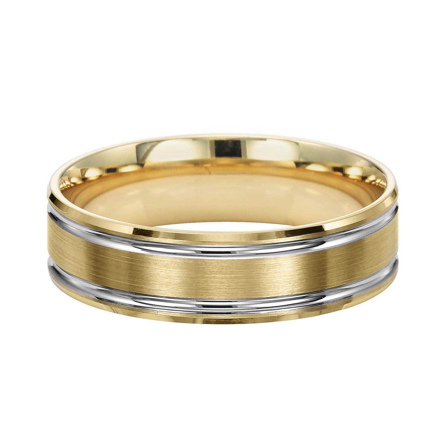 Two-Tone Wedding Band With Channels