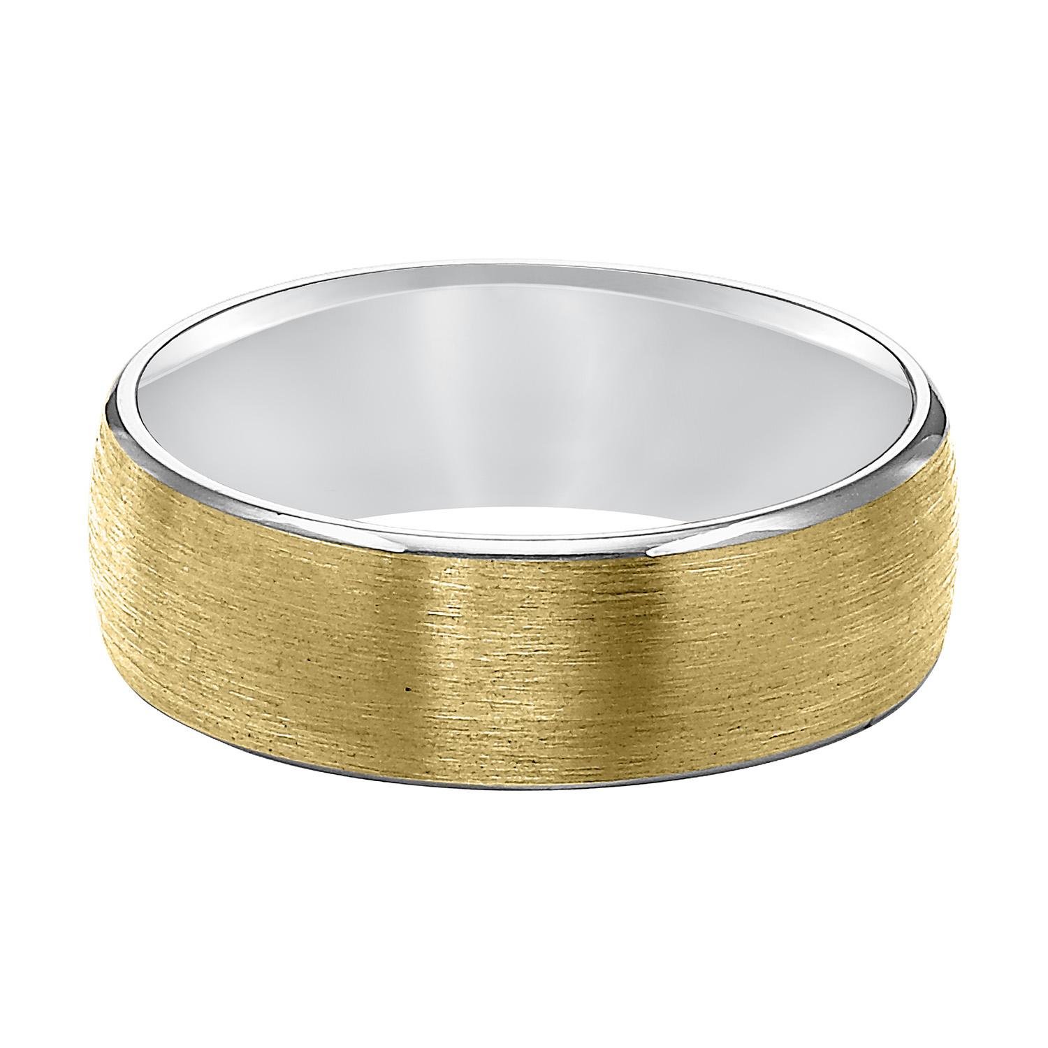 Gents Two-Tone Wedding Band with Satin Finish