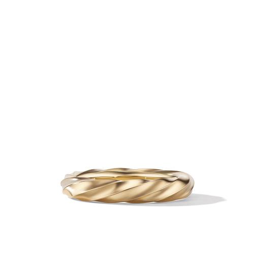 David Yurman Cable Edge Band Ring in Recycled 18K Yellow Gold, size 7