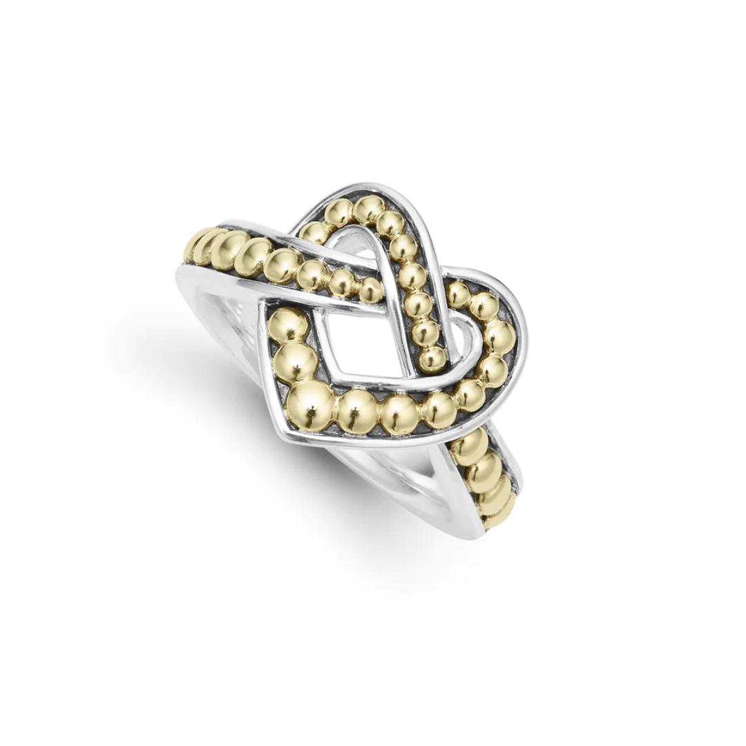 Lagos Beloved Large Two One Heart Ring