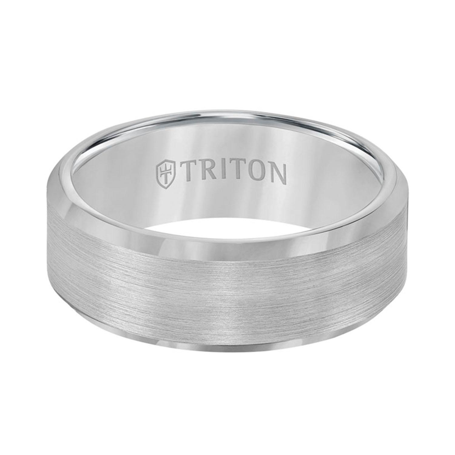 Gents Triton 8mm Tungsten Band with Polished Edge