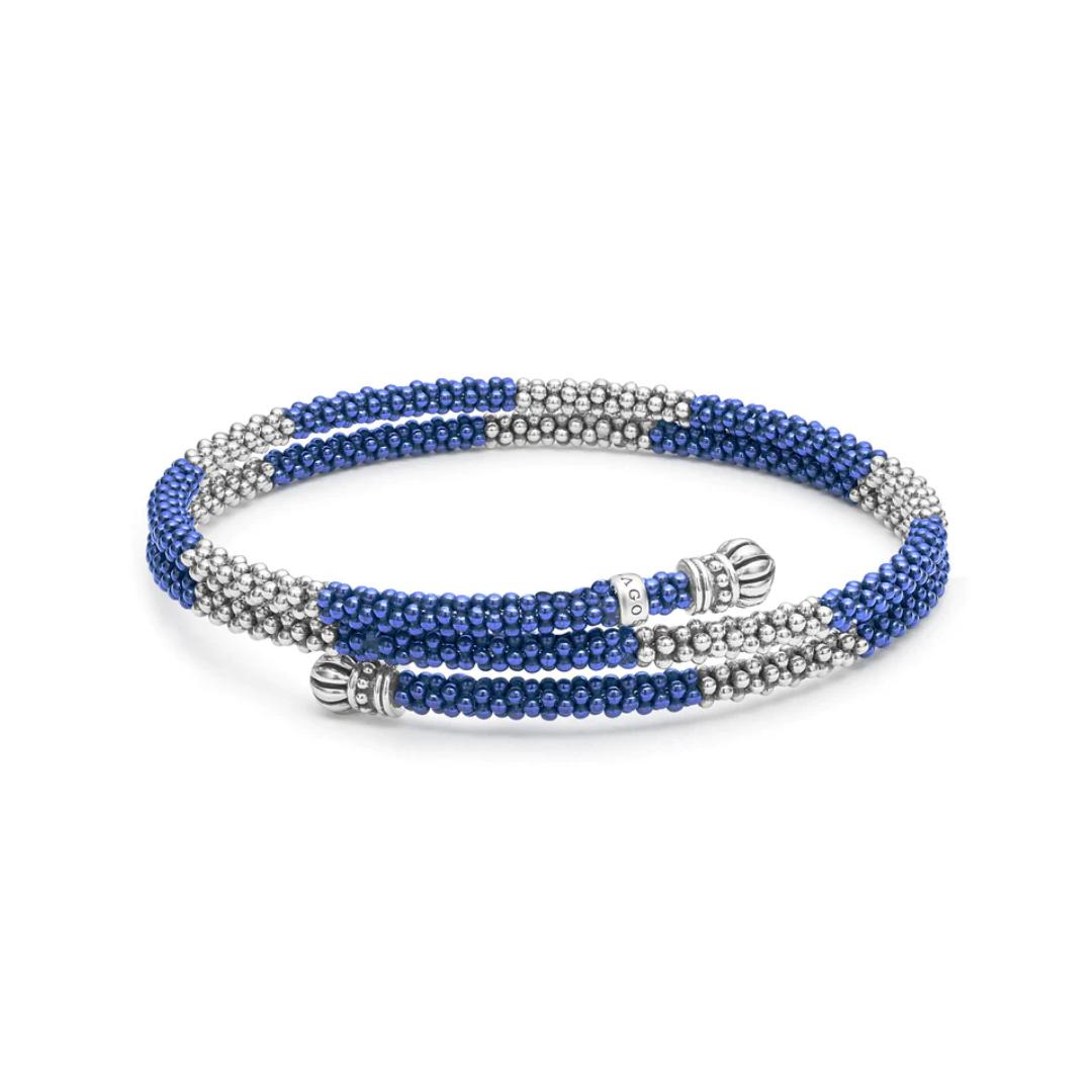 Lagos Blue Caviar Ceramic Beaded Wrap Bracelet in Ultramarine