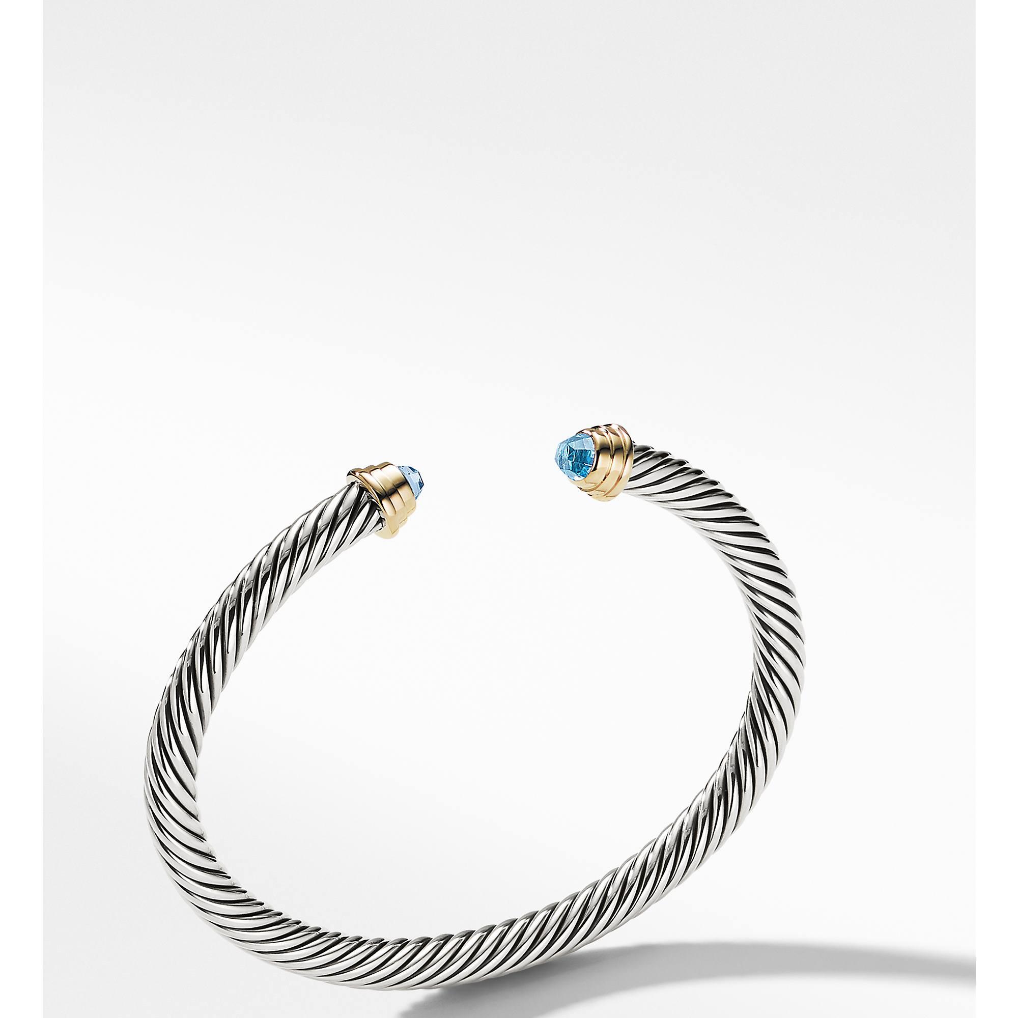 David Yurman Cable Kid's Birthstone Bracelet with Blue Topaz