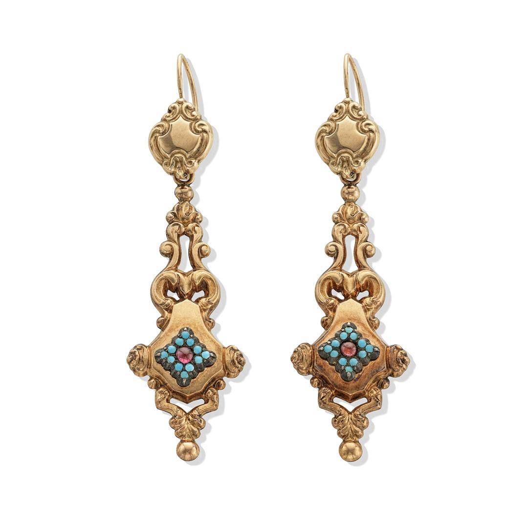 Estate Collection Day and Night Dangle Earrings
