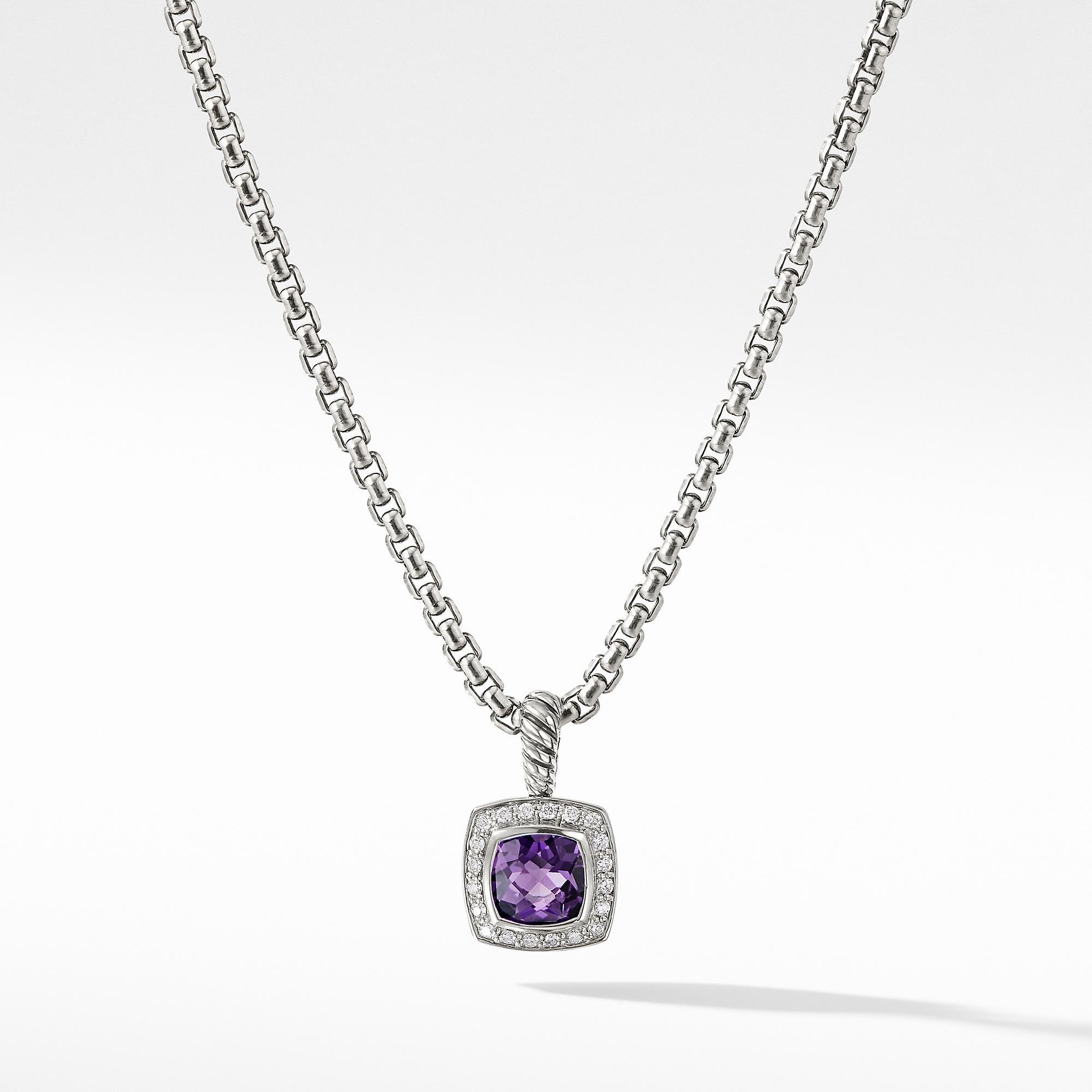 David Yurman Pendant Necklace with Amethyst and Diamonds