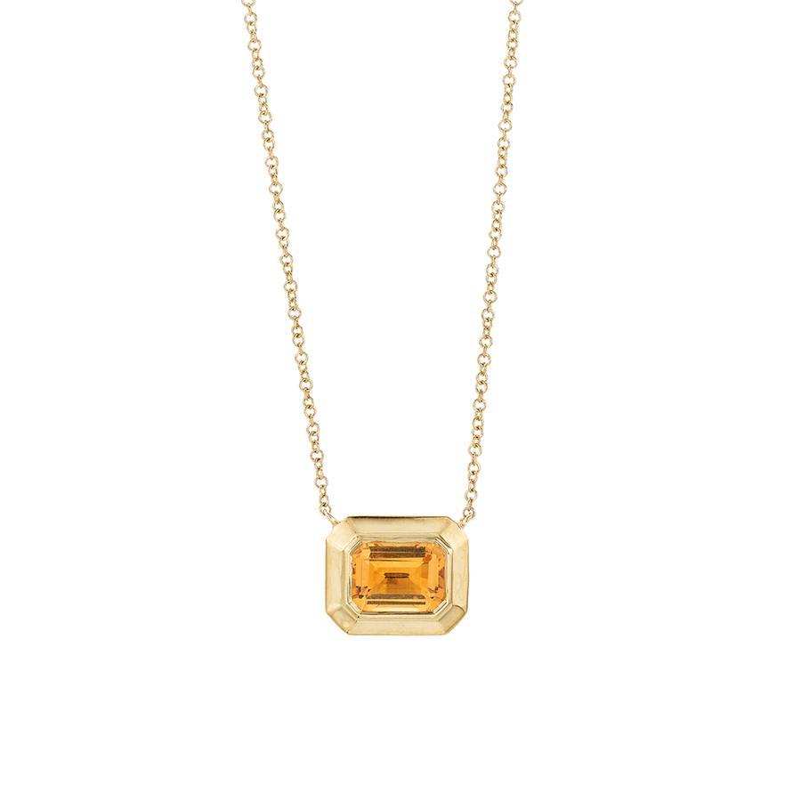 Citrine and Yellow Gold Pendant Necklace