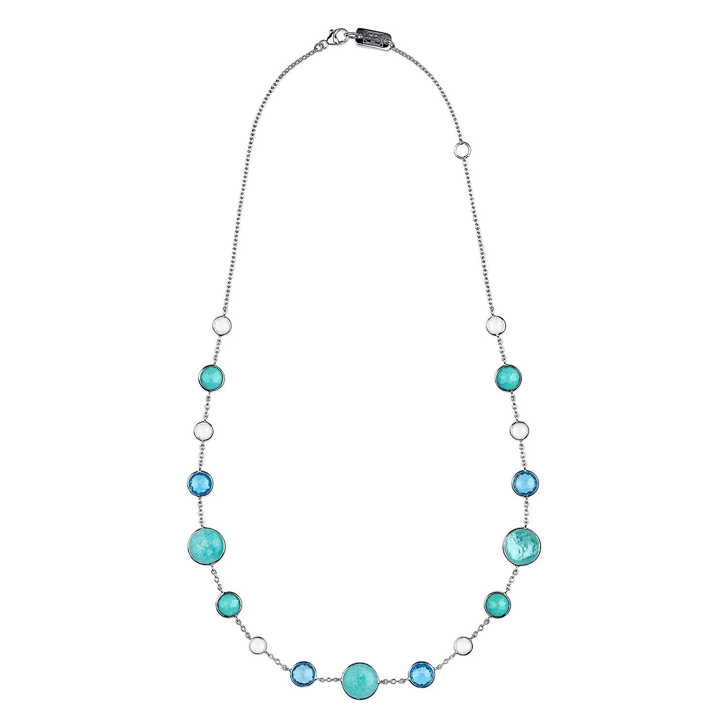 Ippolita Sterling Silve Rlollipop Lollitini Waterfall Color Gemstone Station Necklace