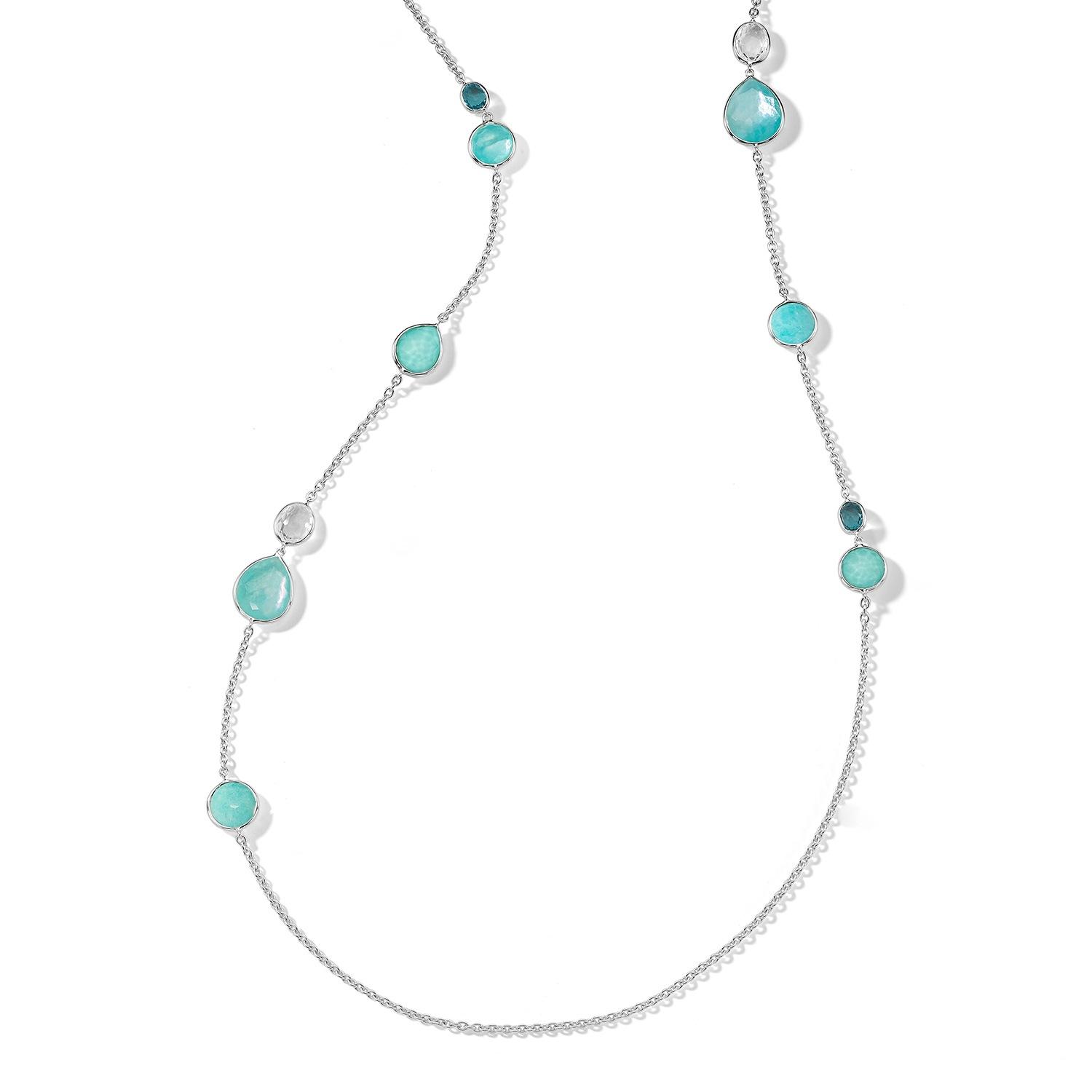 Ippolita Sterling Silver Rock Candy Waterfall Color Gemstone Station Necklace