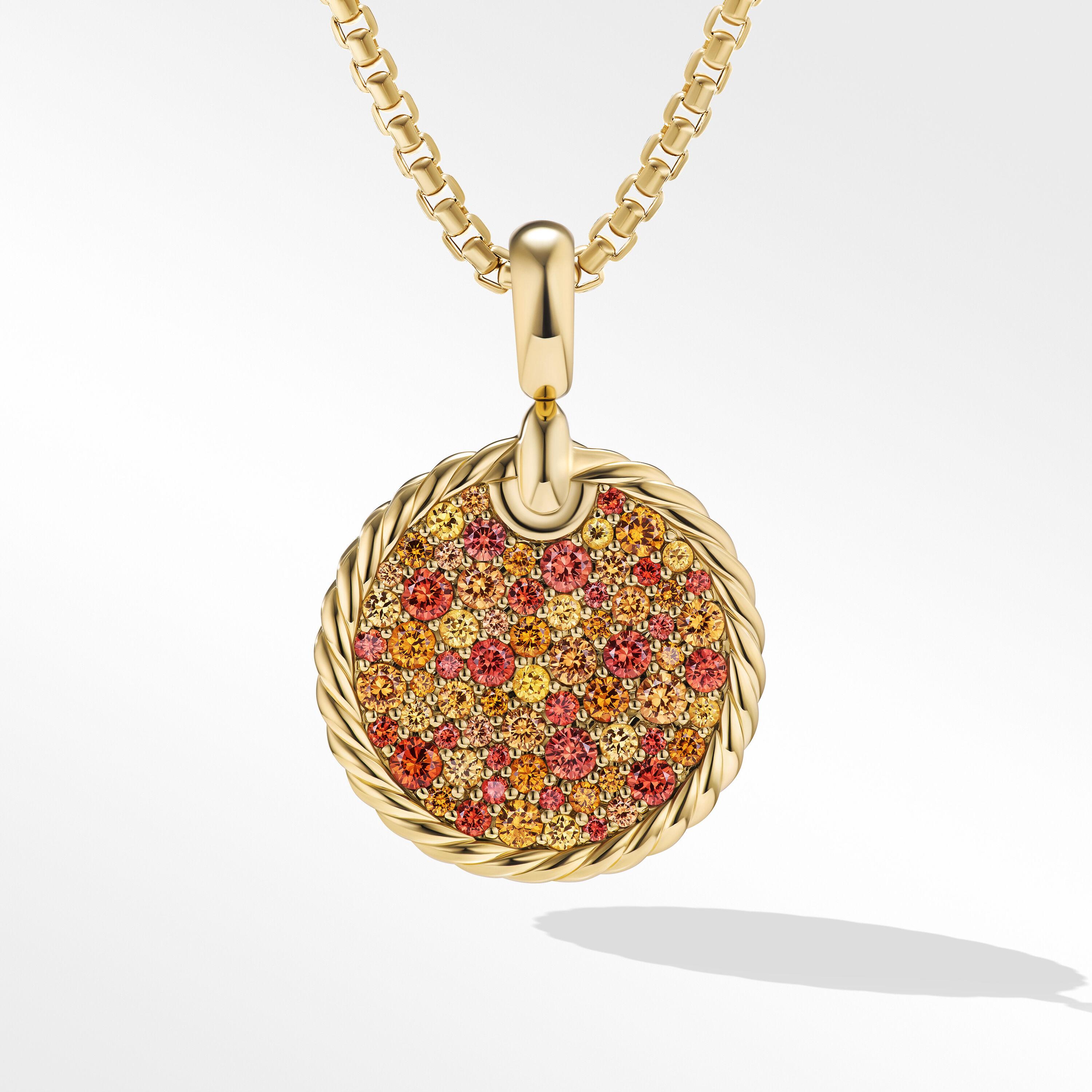 David Yurman DY Elements Fire Pendant with Orange Sapphires and Yellow Sapphires