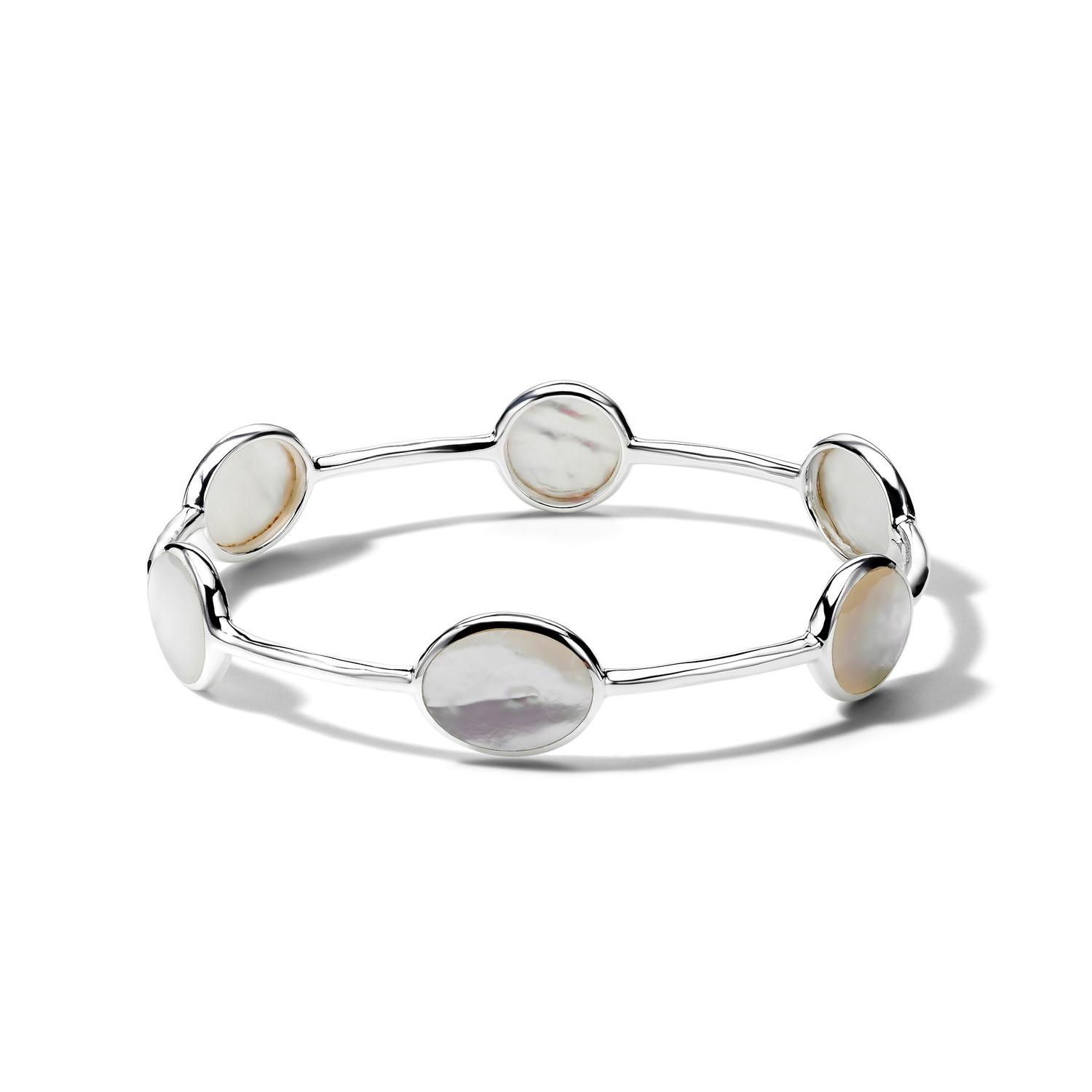 Ippolita Polished Rock Candy 6 Stone Mother of Pearl Sterling Silver Bangle