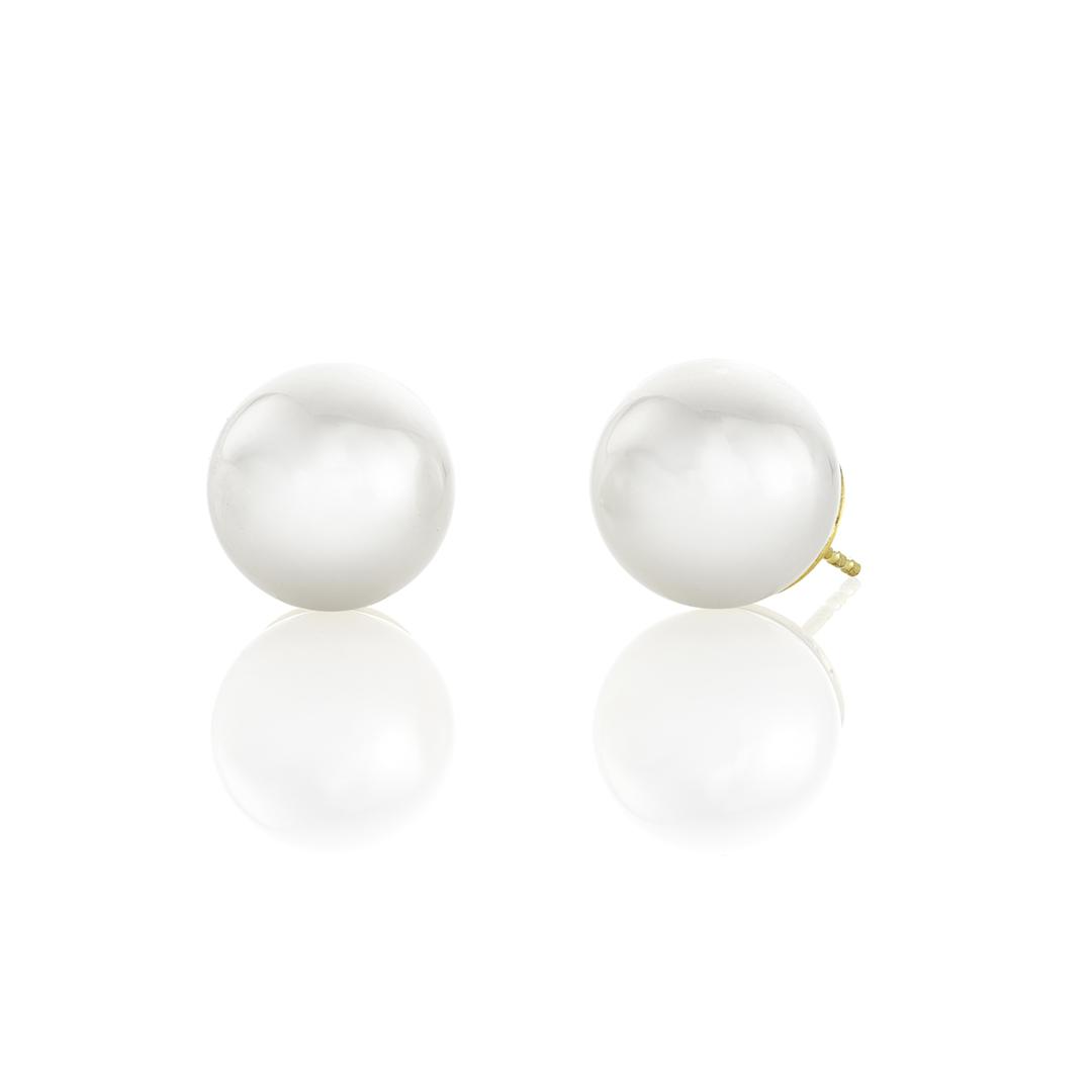 13.5-13mm White South Sea Pearl Earrings
