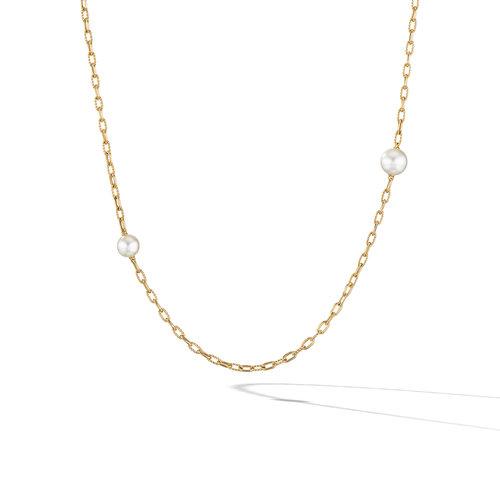 David Yurman DY Madison Pearl Necklace in 18K Yellow Gold
