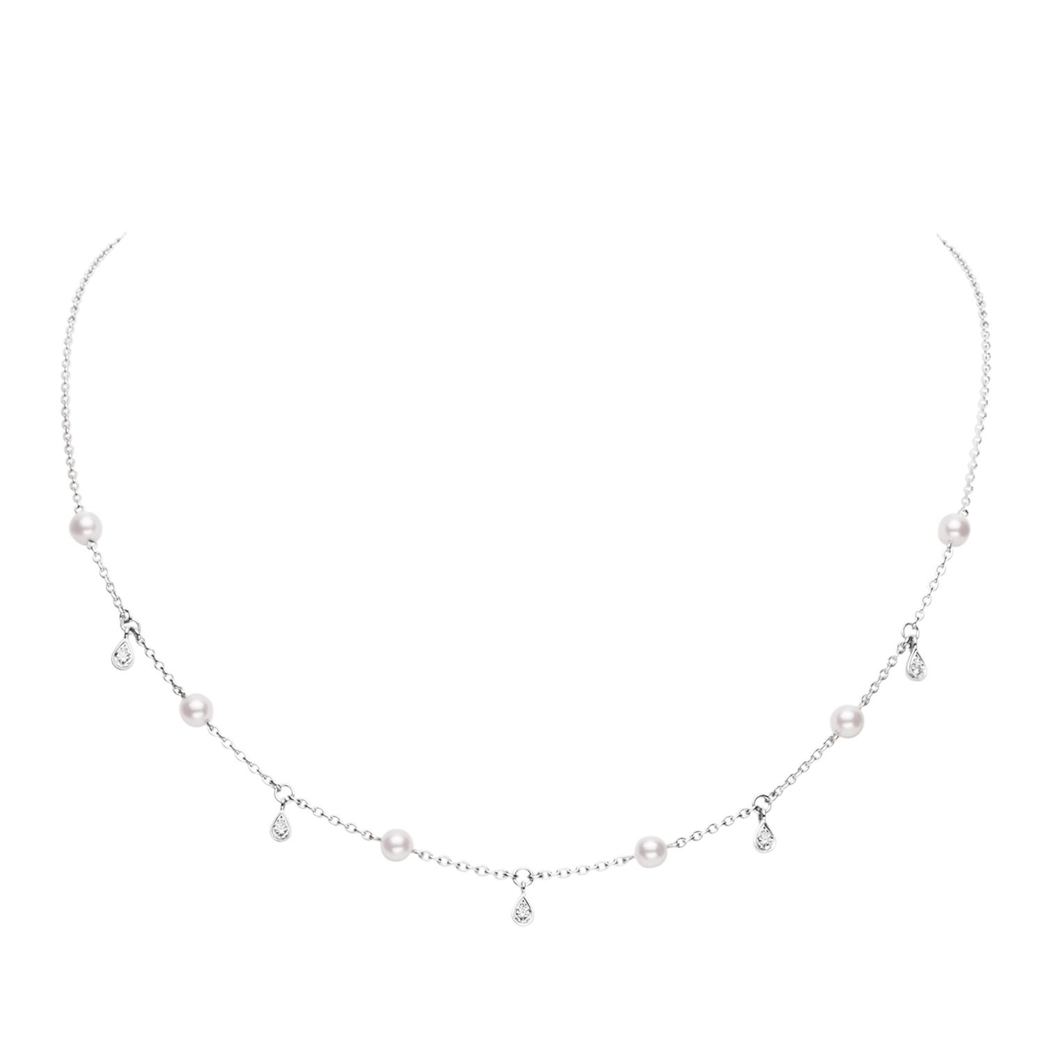 Mikimoto Pearl & Diamond Drop Necklace