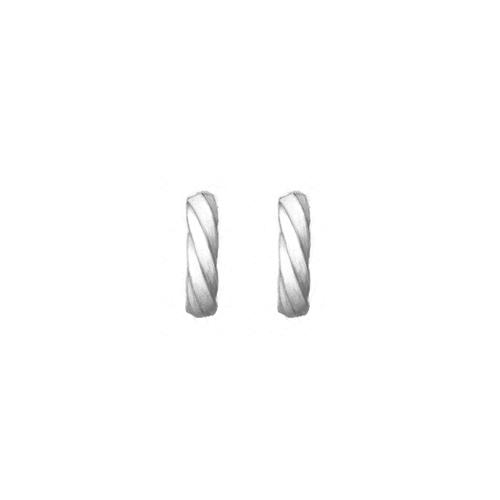 David Yurman Cable Edge Huggie Hoop Earrings in Recycled Sterling Silver
